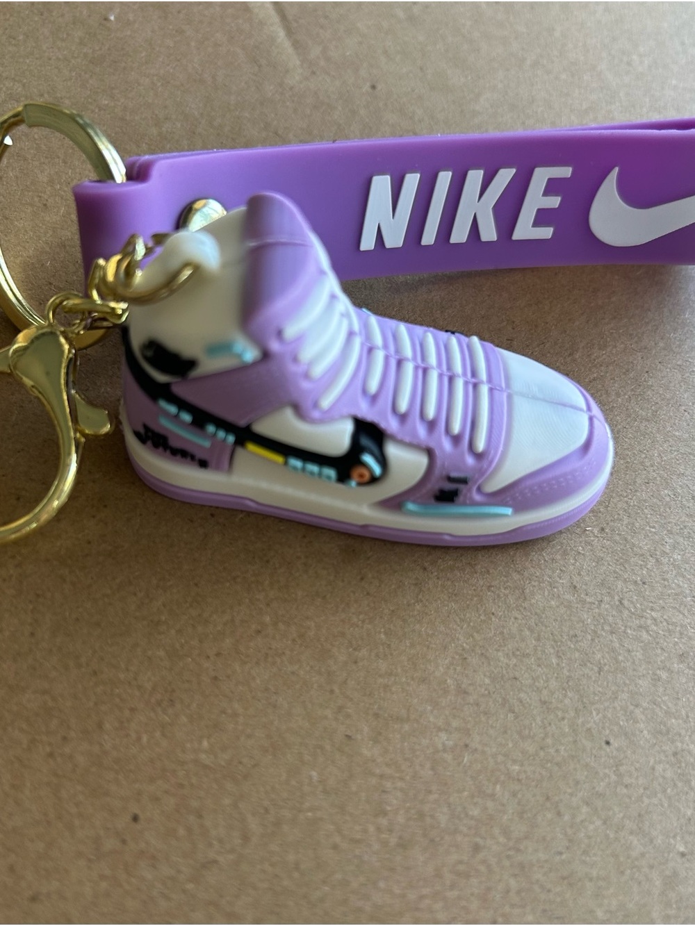 Nike Purple White Mini Sneaker Keychain